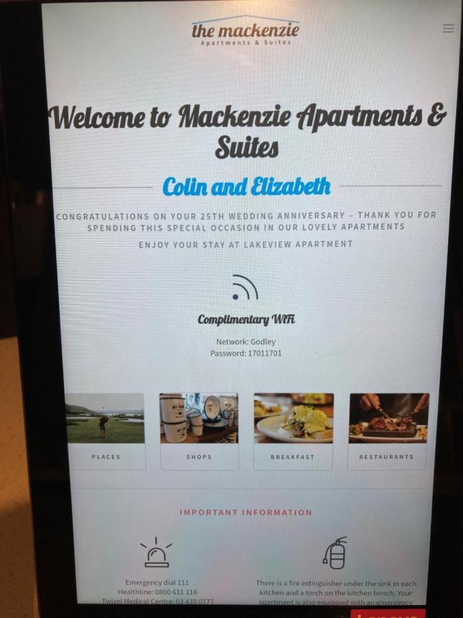 אגם טקפו The Mackenzie Apartments מראה חיצוני תמונה